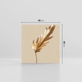 Obraz na płótnie 40x40 - Piękno w Detalu - złoty, liść