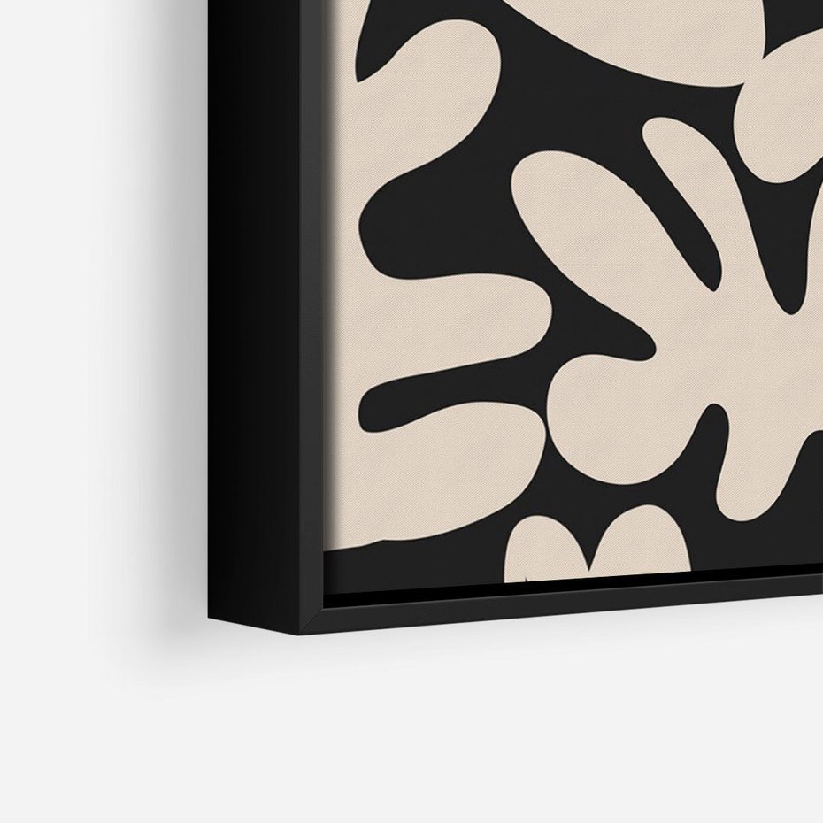 Obraz w ramie 50x70 - Księga Ukrytych Widoków - abstrakcyjne czarno białe formy, minimalizm - rama czarna