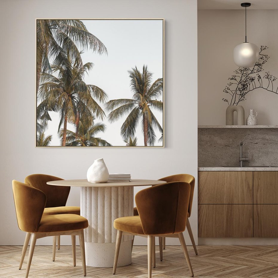 Obraz w ramie 50x50 - Palmy - tęsknota za Hawajami - palmy, Hawaje - rama drewno