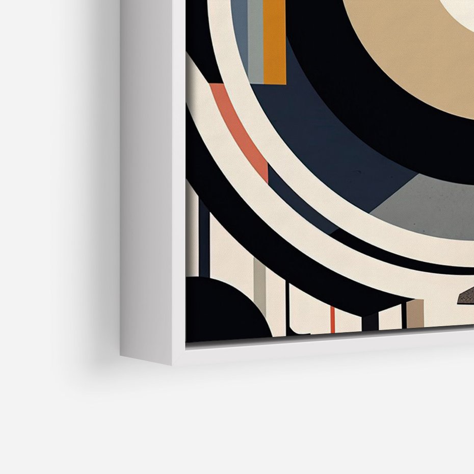 Obraz w ramie 70x100 - Wibracje Marzeń - abstrakcyjny obraz, geometryczne koła - rama biała