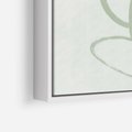 Obraz w ramie 50x50 - Zieleń Wewnętrznej Harmonii - zielona abstrakcja, zgaszona zieleń - rama biała