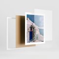 Plakat w ramie 40x50 - Urok Greckiej Wyspy - Santorini, Grecja - rama biała