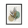 Plakat w ramie 30x40 - Migocące Ścieżki Wizji - abstrakcyjny obraz boho, liście - rama czarna