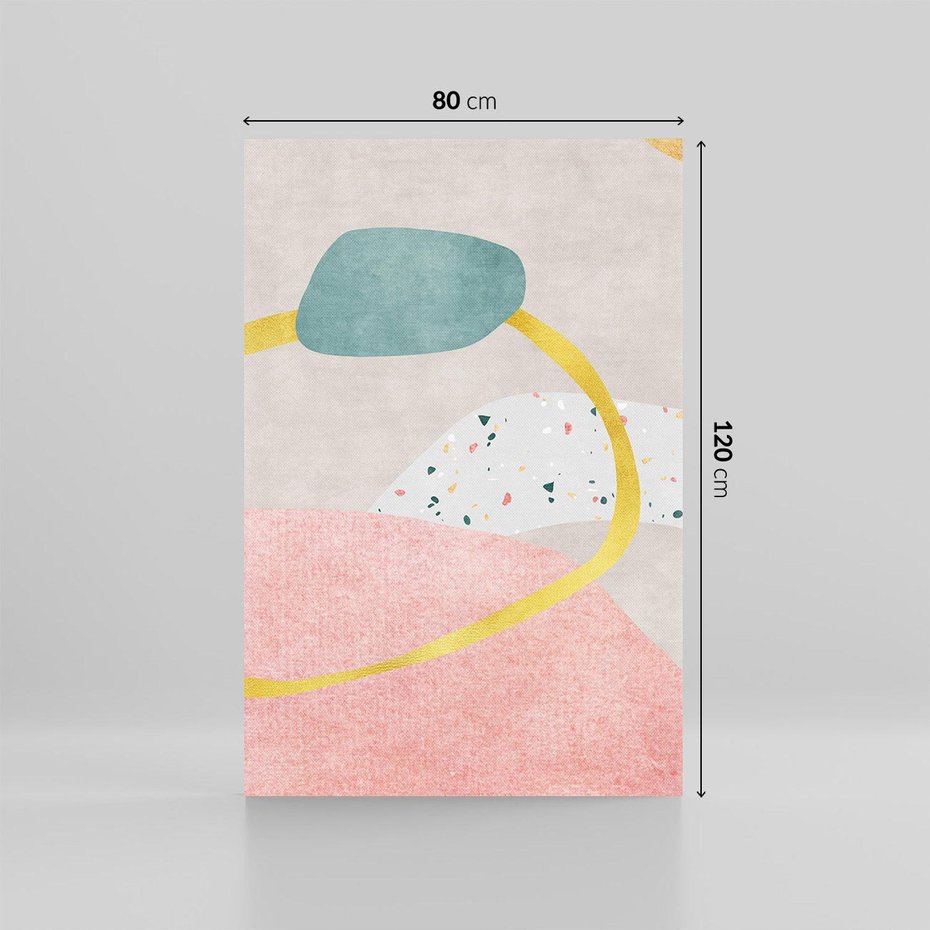 Obraz na płótnie 80x120 - Ekspresja w ruchu pędzla - abstrakcja, połączenie kształtów