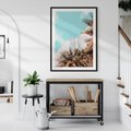Plakat bez ramy 50x70 - Wakacyjny Raj - palmy, wysokie budynki