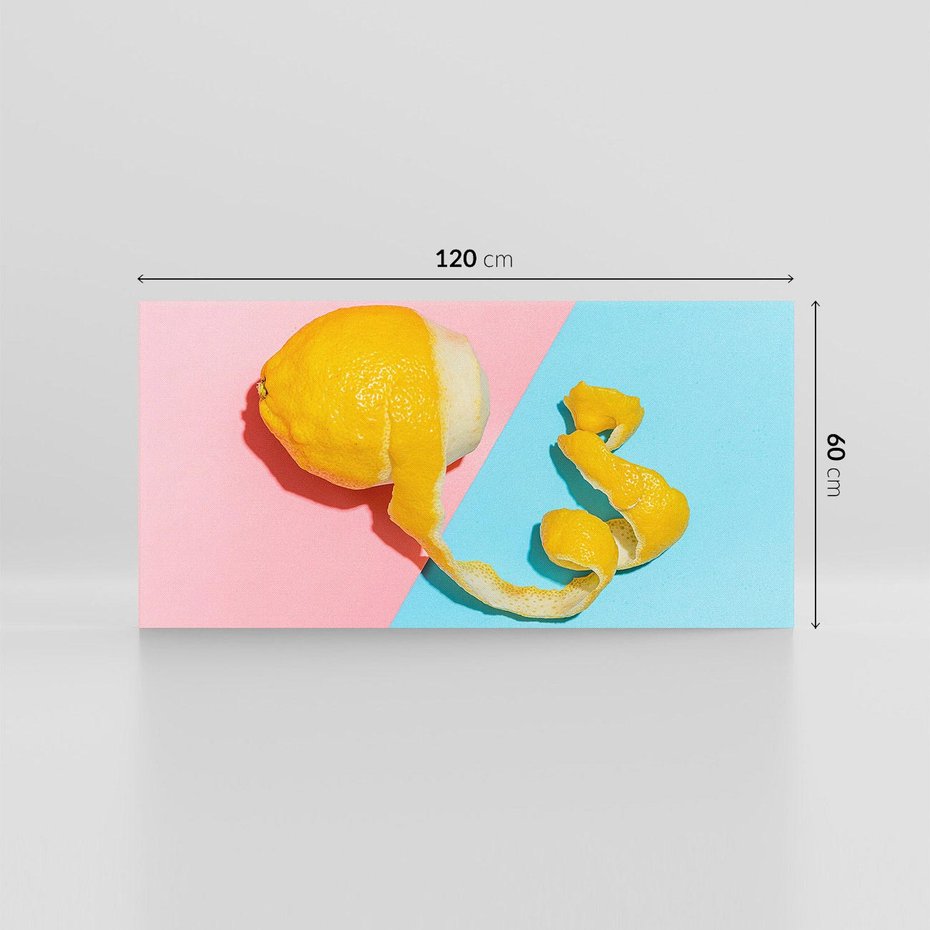 Obraz na płótnie 120x60 - Cytryna Pastel Abstrakcja - cytryna, pastel