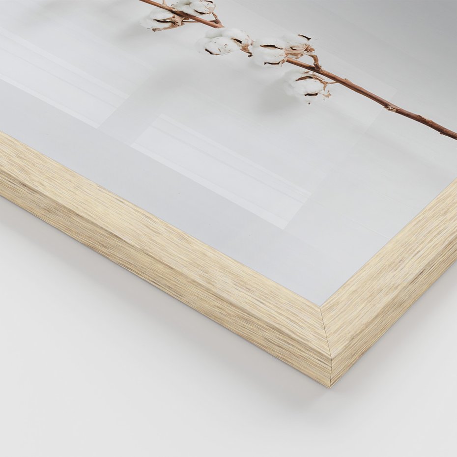 Zestaw obrazy w ramie 40x50 galeria - Białe, praca, biuro, bawełna - rama drewno