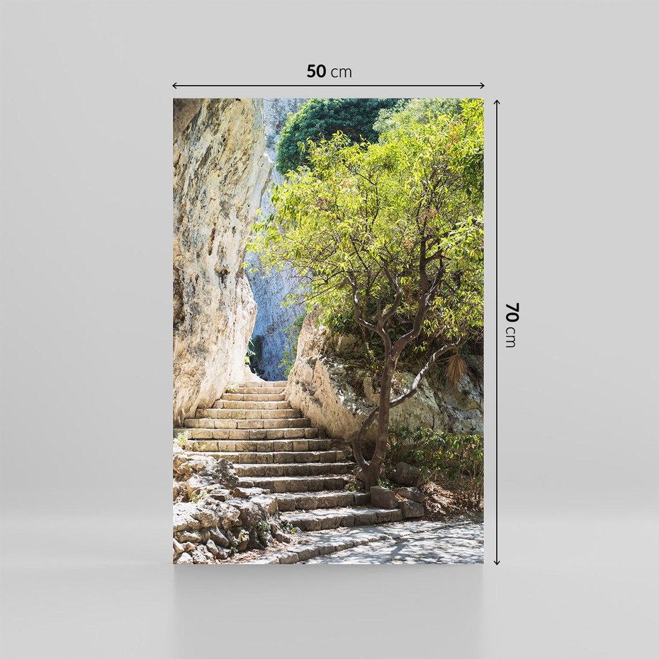 Obraz na płótnie 50x70 - Krok po kroku do celu - schody, perspektywa