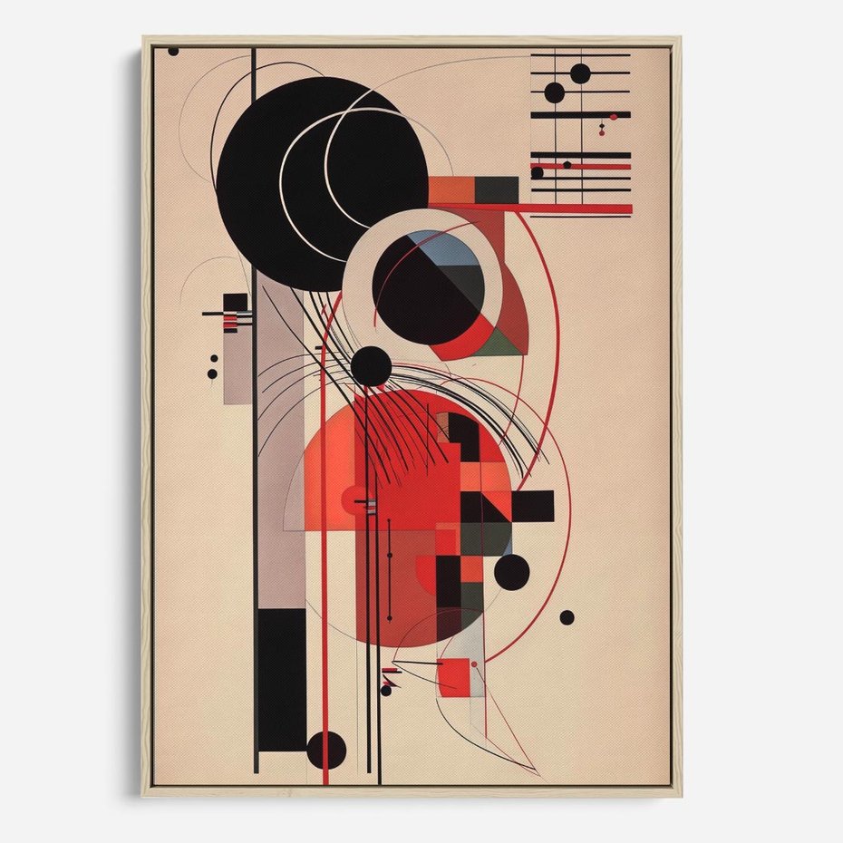 Obraz w ramie 50x70 - Rozbijające Granice Dźwięku - modernistyczny obraz, styl bauhaus - rama drewno