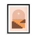 Plakat w ramie 50x70 - Słoneczne Inspiracje w Stylu Boho - boho grafika, słońce - rama czarna