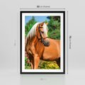 Plakat w ramie 50x70 - Elegancki wierzchowiec - koń, portret - rama czarna
