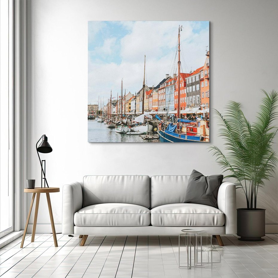 Obraz na płótnie 40x40 - Wibracje Miejskiego Klimatu - Dania, Kopehaga