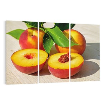 Obraz na płótnie 120x80 - Brzoskwinie Delikatny Urok - brzoskwinie, owoce