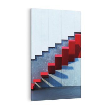 Obraz na płótnie 80x120 - Schody w abstrakcyjnej podróży - schody, abstrakcja