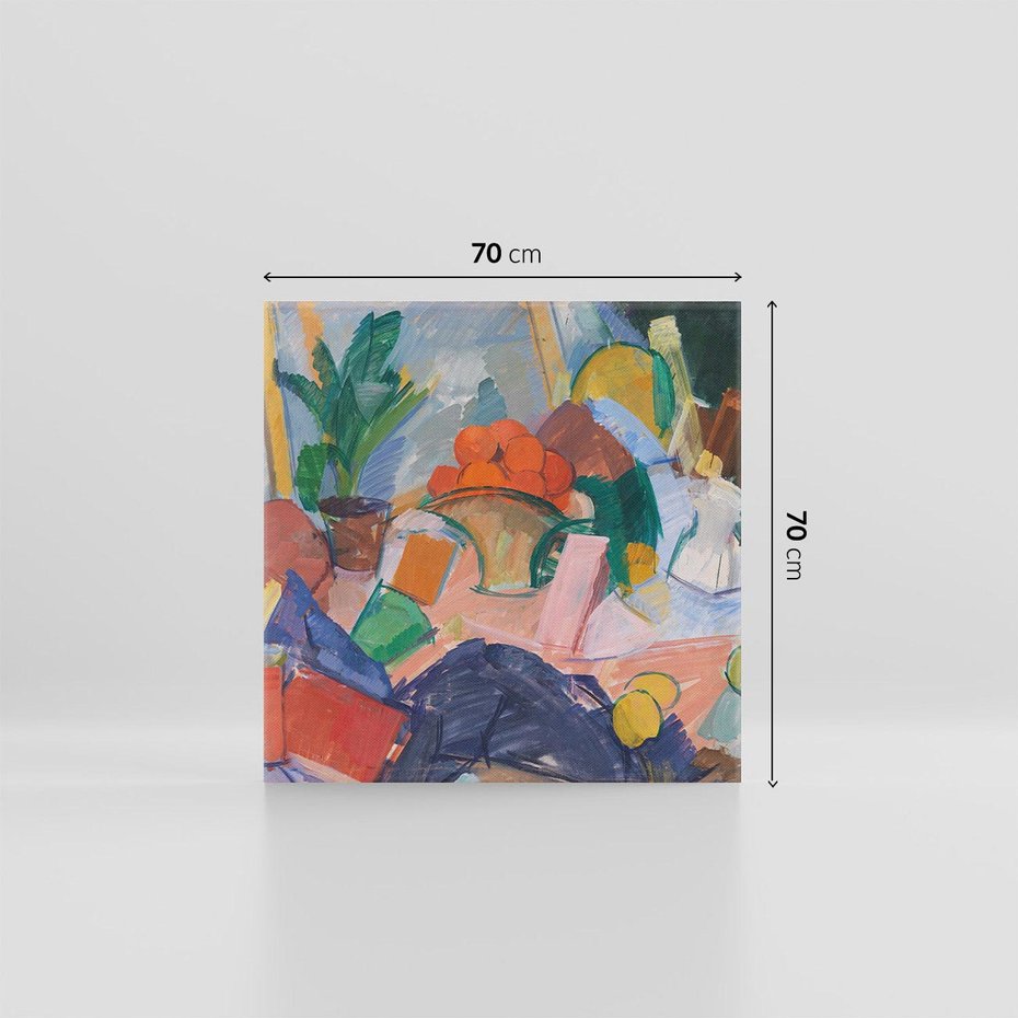 Obraz na płótnie 70x70 - "Martwa natura z pomarańczami w koszyku" Edvard Weie - Reprodukcja - reprodukcja, obraz na płótnie