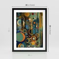 Plakat w ramie 40x50 - Wibracje Wymyślnych Form - abstrakcyjny obraz, mnogość kolorów - rama czarna