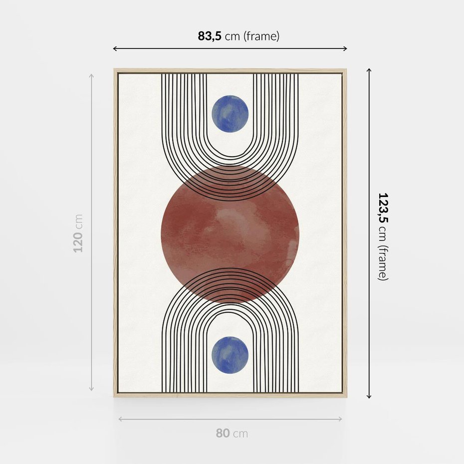 Obraz w ramie 80x120 - Księga Impulsów - nowoczesny plakat, styl midcentury - rama drewno