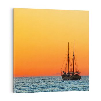 Obraz na płótnie 40x40 - Statek na oceanie - statek, morze