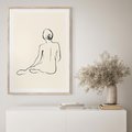 Plakat w ramie 30x40 - Akt w Minimalizmie - kobieta akt, minimalizm - rama drewno