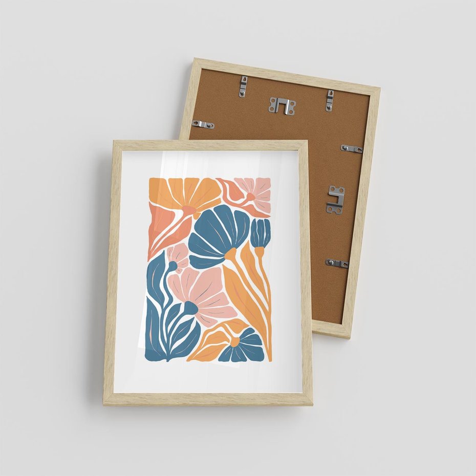 Plakat w ramie 30x40 - Migotliwe Marzenia - kwiaty, rośliny - rama drewno