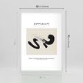 Plakat w ramie 50x70 - Prostota w kształcie - abstrakcja, maźnięcie farbą - rama biała