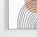 Obraz w ramie 50x50 - Przenikające Widzenia - półkola, koło - rama biała