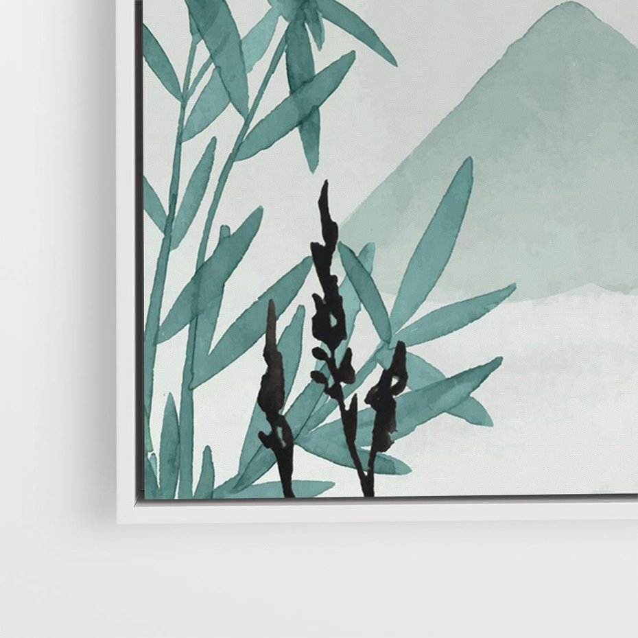 Obraz w ramie 120x80 - Zaklęte Wzgórza - krajobraz, japonia - rama biała