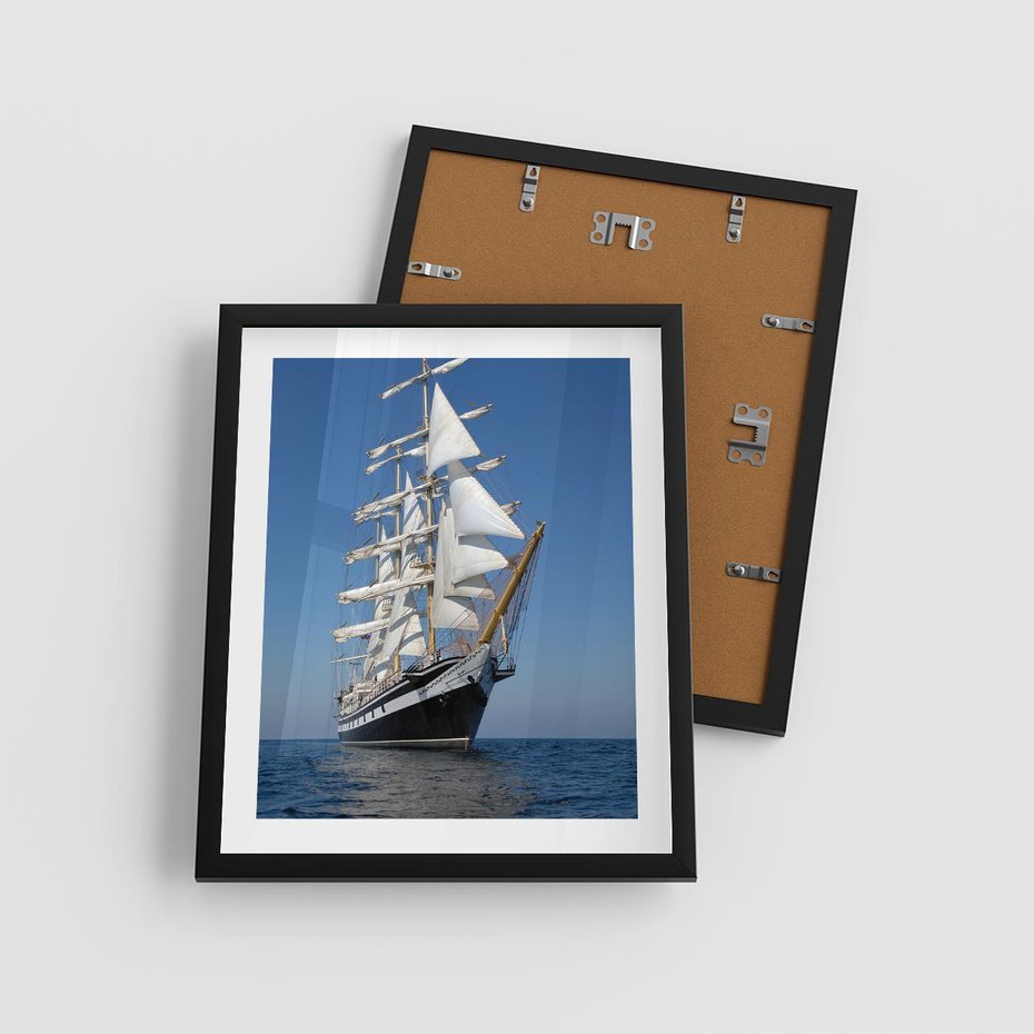 Plakat w ramie 40x50 - Podróż na Żaglowcu Przygody - żaglowiec, podróż - rama czarna
