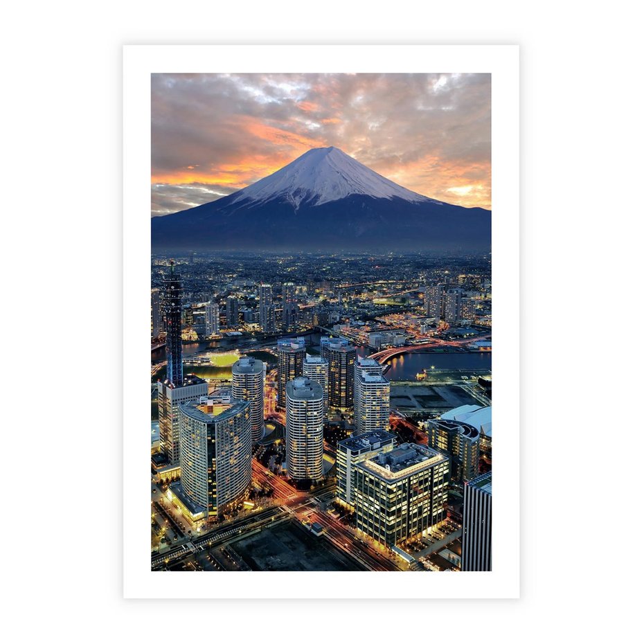 Plakat bez ramy 40x50 - Miasto na Górnym Horyzoncie - miasto, góry