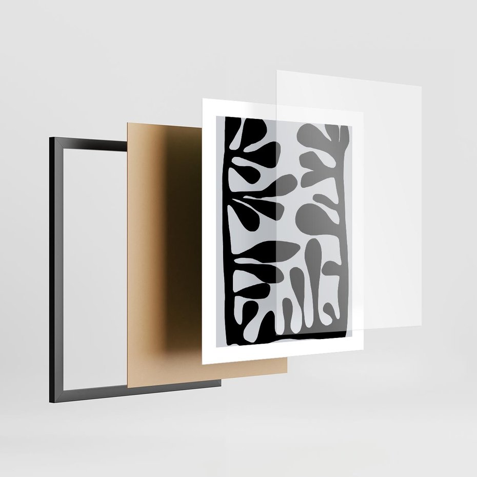 Plakat w ramie 40x50 - Taniec Kształtów - matisse, sztuka nowoczesna - rama czarna