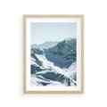 Plakat w ramie 30x40 - Surowość Gór - górskie szczyty, śnieg - rama drewno