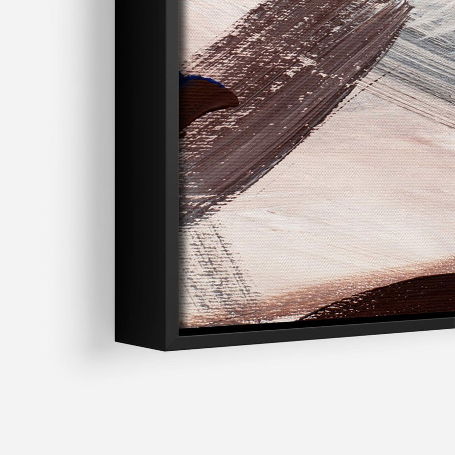 Obraz w ramie 70x100 - Eksploracja Dramaturgii - abstrakcyjny chaos, chatyczne maźnięcia pędzla - rama czarna