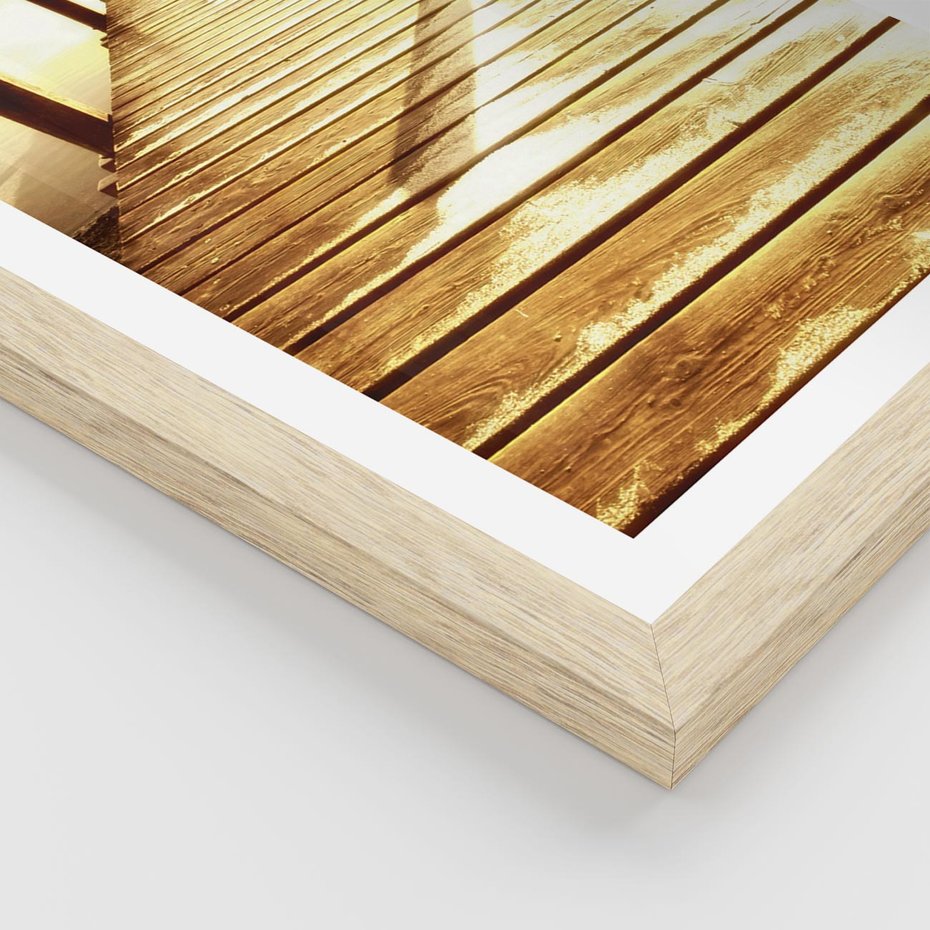 Plakat w ramie 50x70 - Stary pomost w sepia - pomost, sepia - rama drewno