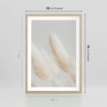 Plakat w ramie 50x70 - Czysty Minimalizm - białe trawy, minimalizm - rama drewno