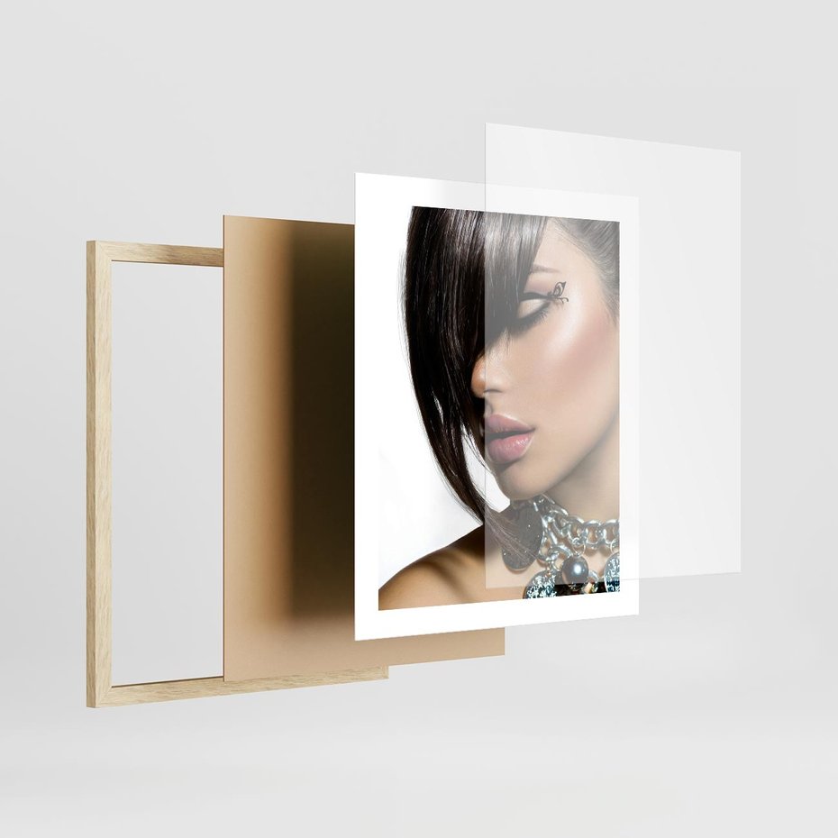 Plakat w ramie 40x50 - Kobieca Fryzura w Ruchu - fryzura, kobieta - rama drewno