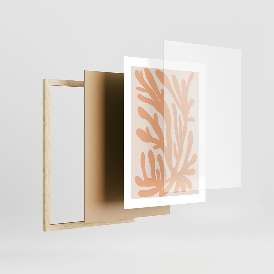 Plakat w ramie 30x40 - Rozkwitające Abstrakcje - nowoczesna sztuka, plakat modern - rama drewno