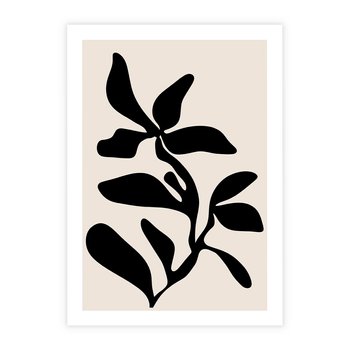 Plakat bez ramy 40x50 - Wibracje Akwarelowych Ścieżek - abstrakcyjny minimalistyczna kwiat, czarno biały plakat