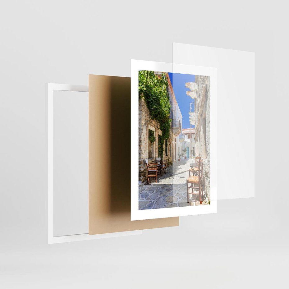 Plakat w ramie 30x40 - Magiczny Spacer - uliczka, perspektywa - rama biała