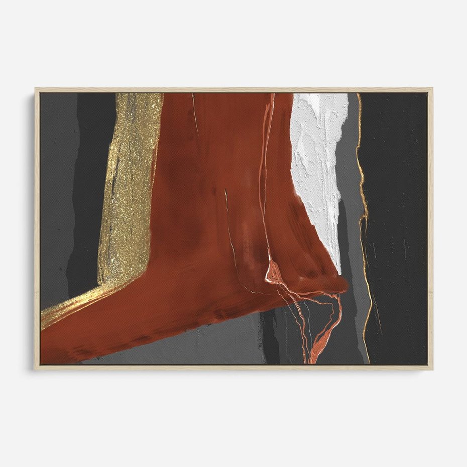 Obraz w ramie 70x50 - Abstrakcyjna impresja - abstrakcja, nowoczesny - rama drewno