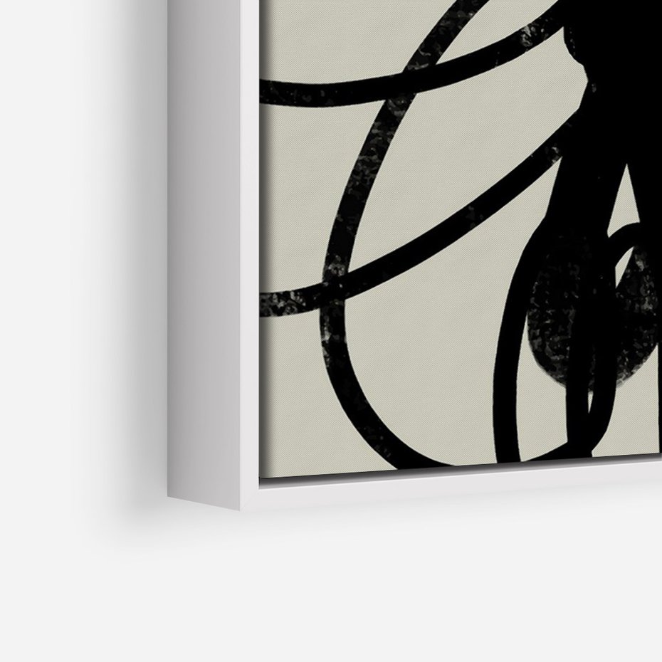 Obraz w ramie 80x120 - Modernistyczne Refleksje - abstrakcja, mroczny klimat - rama biała