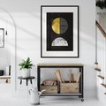 Plakat bez ramy 30x40 - Złote Koła i Geometryczne Formy - grafika, modern