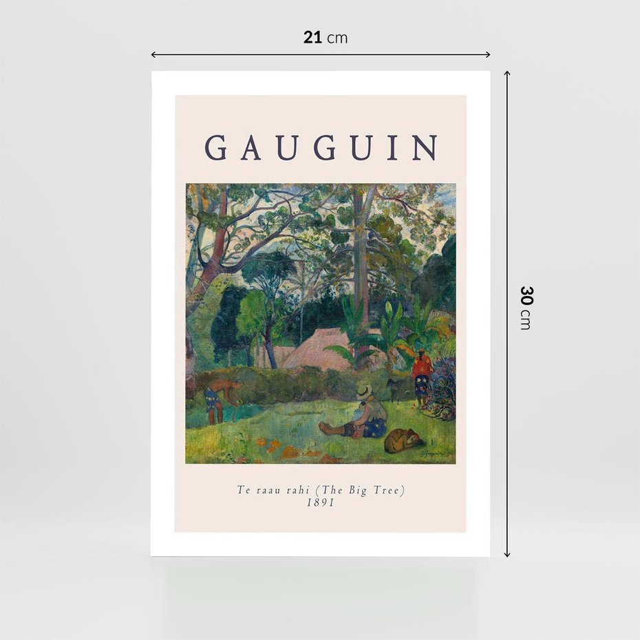 Plakat bez ramy 21x30 - Gauguin: Reprodukcja i Typografia - Gauguin, reprodukcja