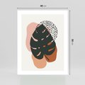 Plakat bez ramy 40x50 - Minimalizm w Liściach Monstery: Plamy i Kropki - minimalizm, monstera plamy