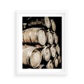 Plakat w ramie 40x50 - Tradycyjne Beczki - beczki, rustykalna fotografia - rama biała