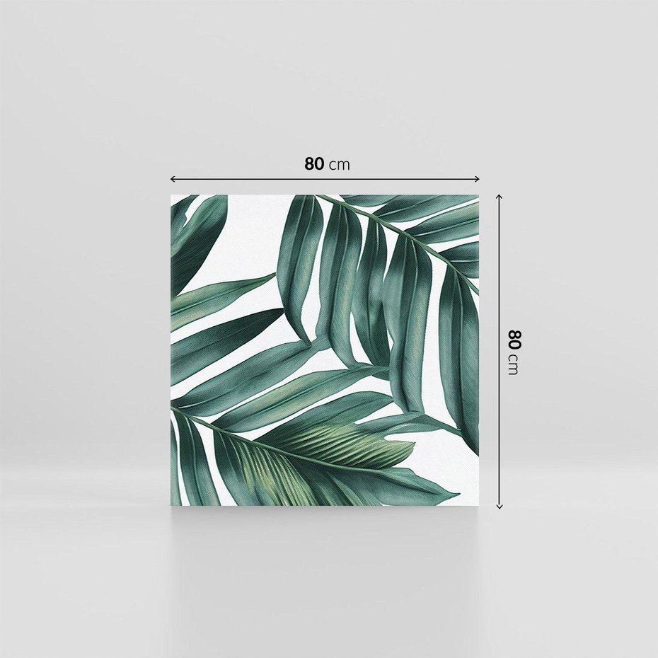 Obraz na płótnie 80x80 - Ruchome liście czasu - liście palmy, tropikalne