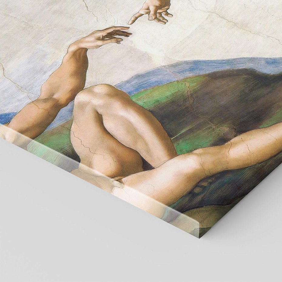 Obraz na płótnie 70x50 - "Stworzenie Adama" Michał Anioł - Reprodukcja - reprodukcja, obraz na płótnie