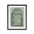 Plakat w ramie 30x40 - Zielonkawy Uścisk Natury - abstrakcyjny zielony motyw, skandynawski design - rama czarna