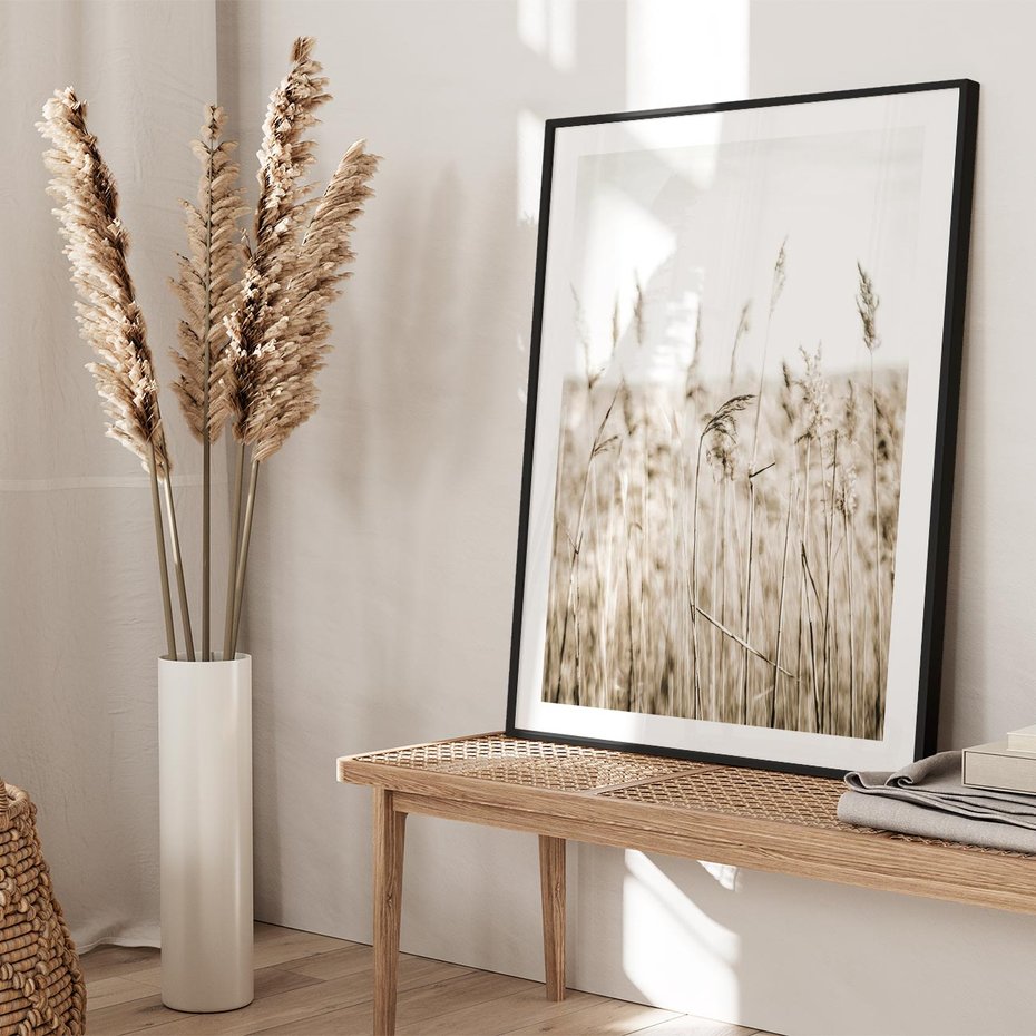Plakat bez ramy 30x40 - Nostalgiczny Pejzaż - suche trawy, pole