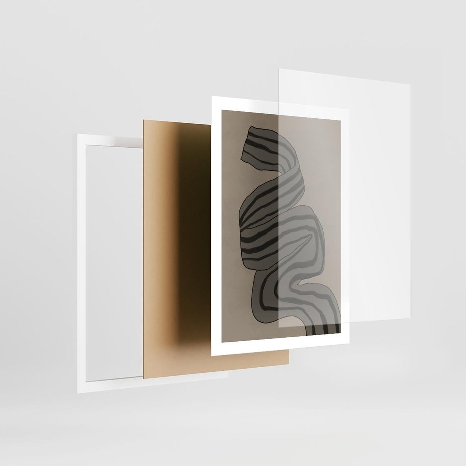 Plakat w ramie 50x70 - Niezwykłe Przesilenia - nowoczesna geometryczna sztuka, loftowe wnętrze - rama biała