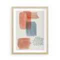 Plakat w ramie 50x70 - Pastelowa Abstrakcja: Maźnięcia Farbą - abstrakcja, maźnięcia farny - rama drewno